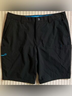 Amazon Luly Yang Cargo Shorts Men’s XL 38 10” Black Nylon Delivery Driver